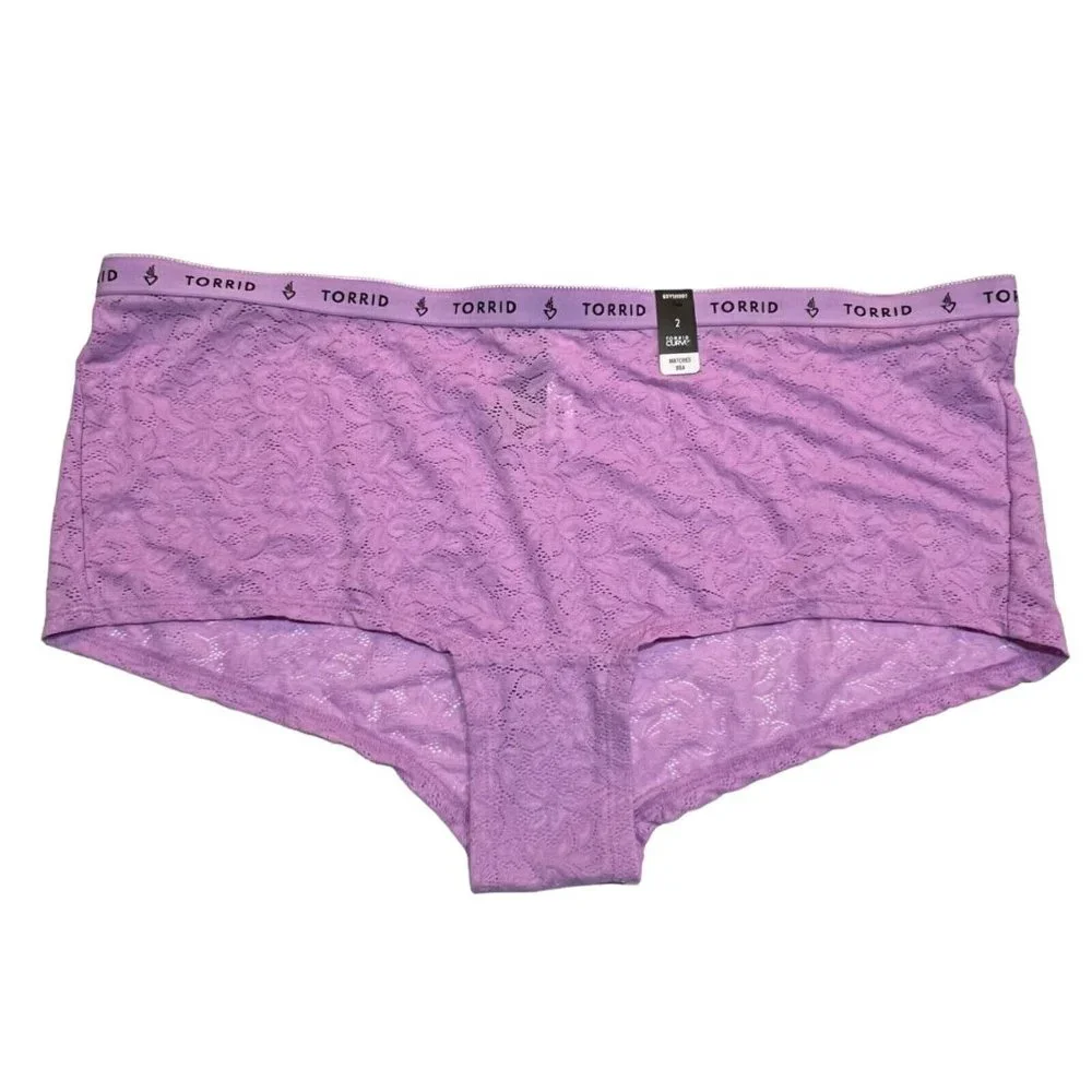 NWT TORRID Boyshort Pantie Sz 2X Light Purple